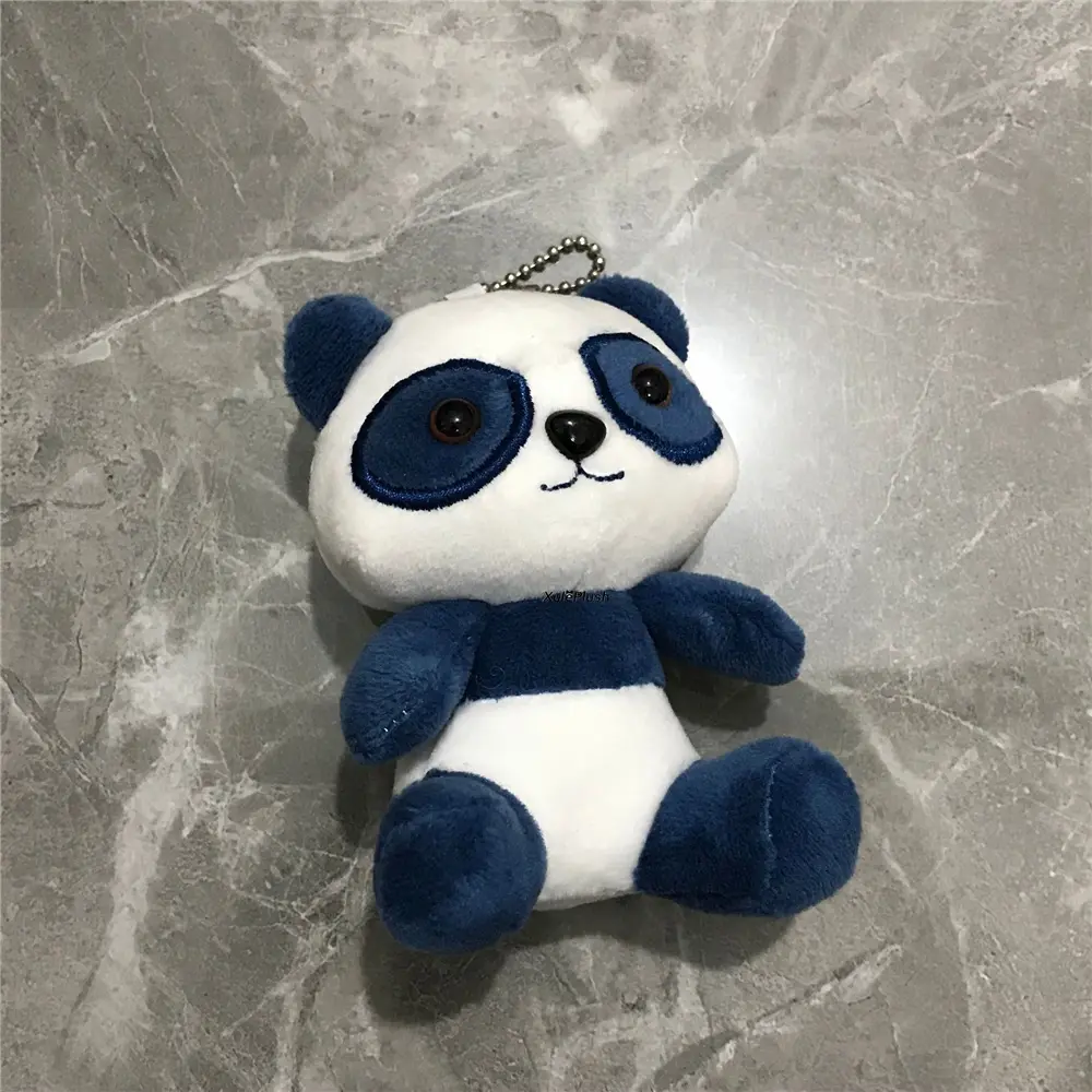Blue Color Panda 10CM Plush Stuffed Toys - New Key Clip Chain Pendant Plush Panda Toy