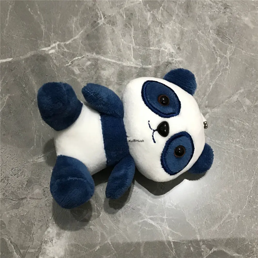 Blue Color Panda 10CM Plush Stuffed Toys - New Key Clip Chain Pendant Plush Panda Toy
