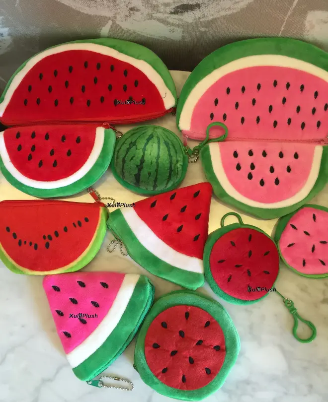 2Colors - Watermelon Plush Toy Toys Bag  , 22CM Approx. Keychain Plush Toy Watermelon Plush Doll