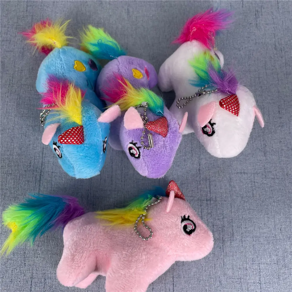 4Colors , 9CM Horse Stuffed Plush DOLL , Plush Animal Key Chain TOY DOLL