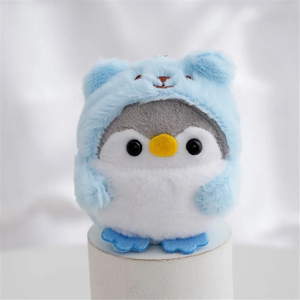 New 8CM 4Colors , Key Chain Ring Pendant TOY , Fluffy Plush Penguin Stuffed Animal TOY Doll