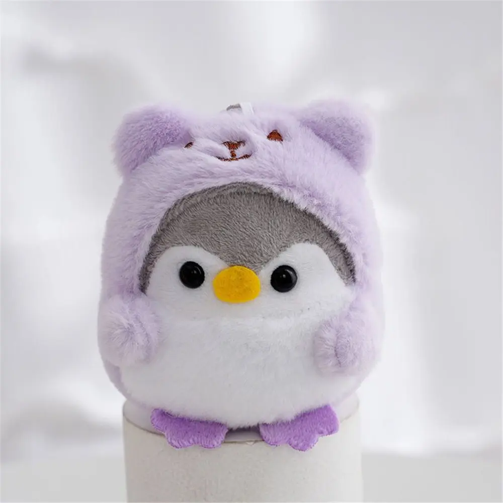 New 8CM 4Colors , Key Chain Ring Pendant TOY , Fluffy Plush Penguin Stuffed Animal TOY Doll