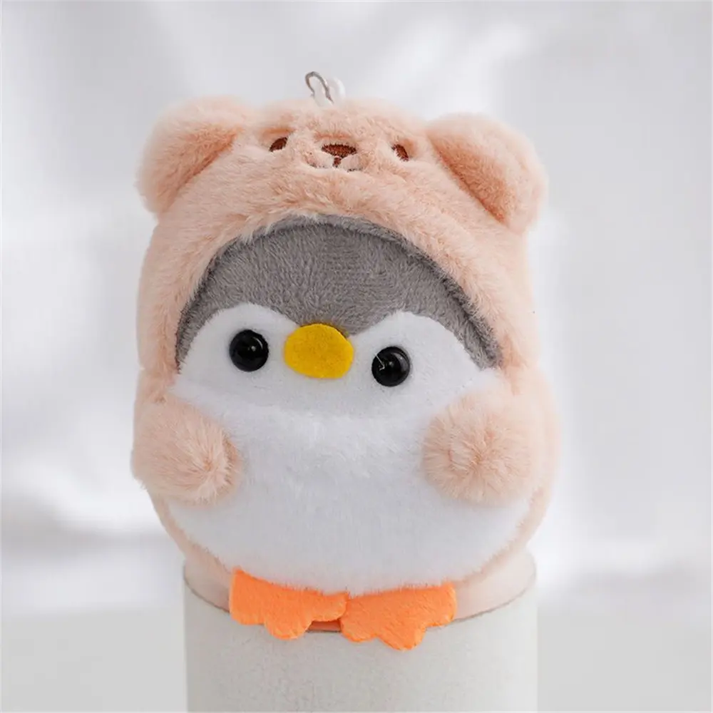 New 8CM 4Colors , Key Chain Ring Pendant TOY , Fluffy Plush Penguin Stuffed Animal TOY Doll