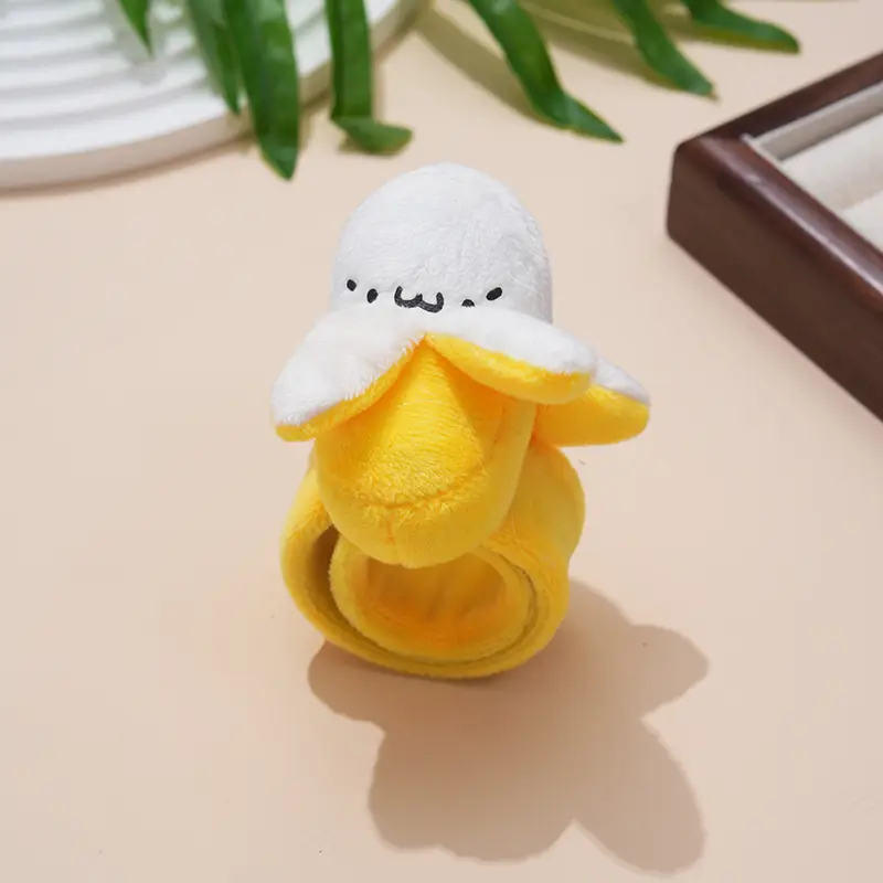 8CM Little Yellow Banana Plush TOY , String Keychain Plush Doll , Bracelet Belt Plush TOY