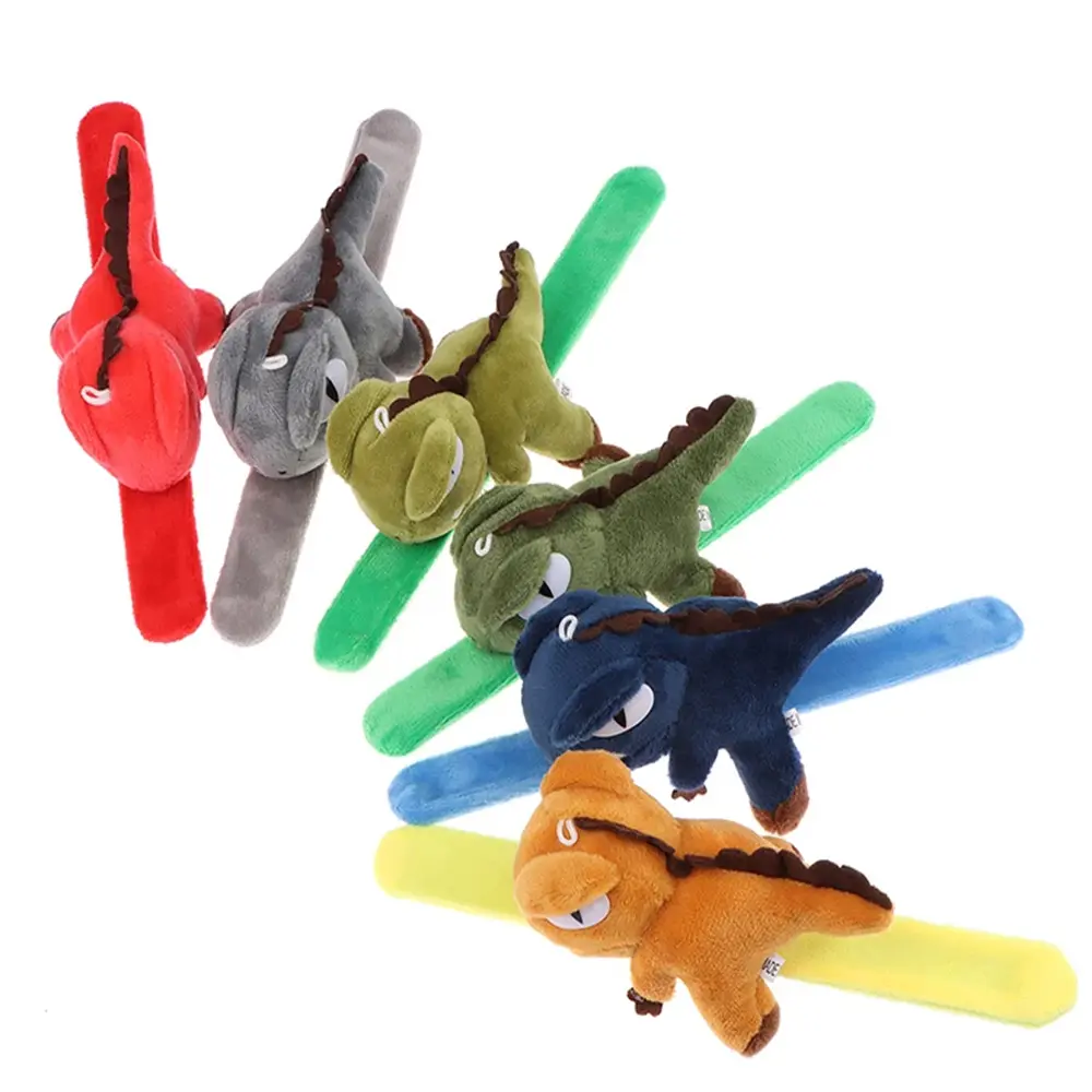 7Colors , Dinosaur Plush Stuffed Toy Bracelet Belt Gift , 9CM Approx. Plush Hand Slap Doll Toy