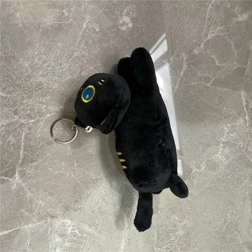 13CM NEW Black Cat Stuffed Key Chain Animal Plush TOY