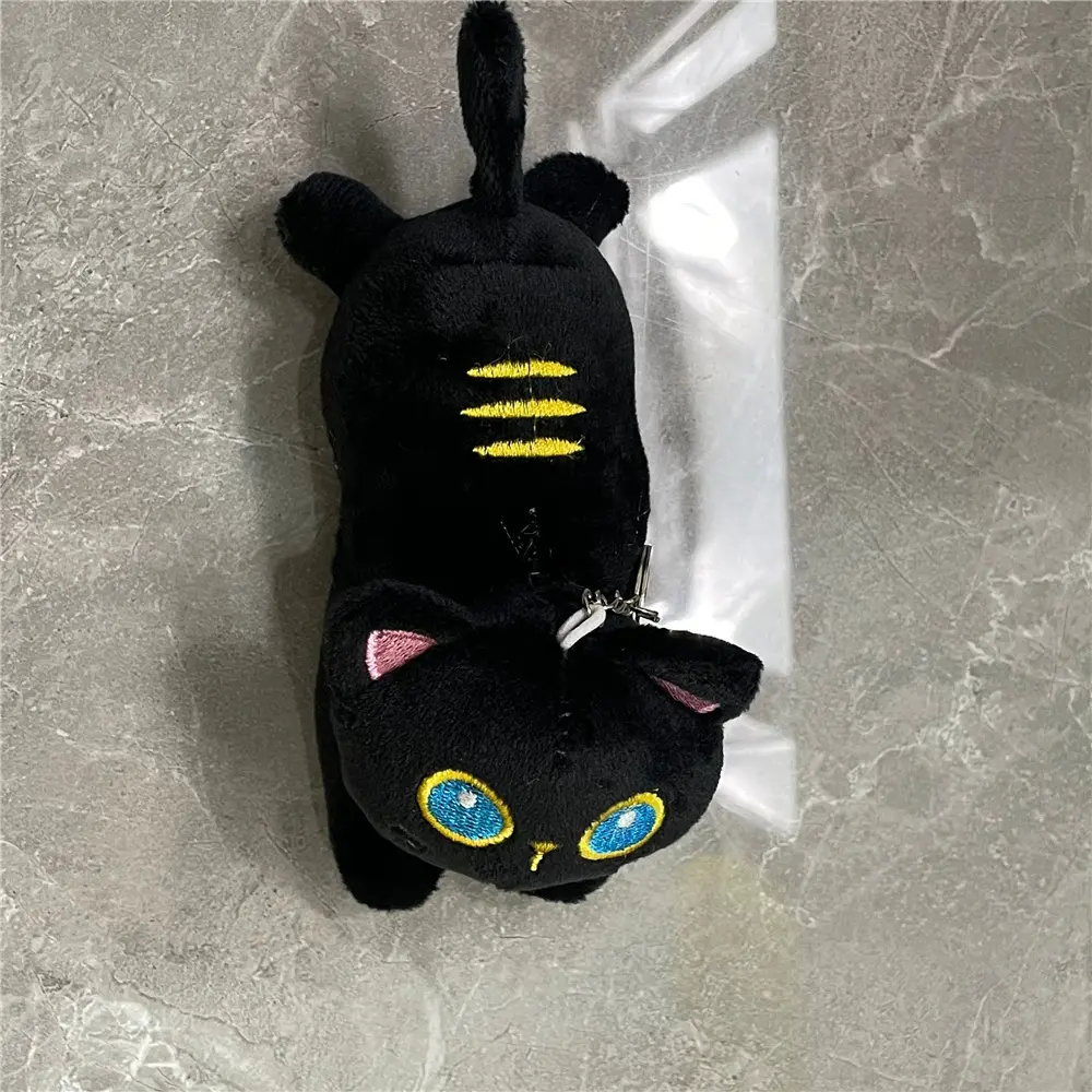 13CM NEW Black Cat Stuffed Key Chain Animal Plush TOY