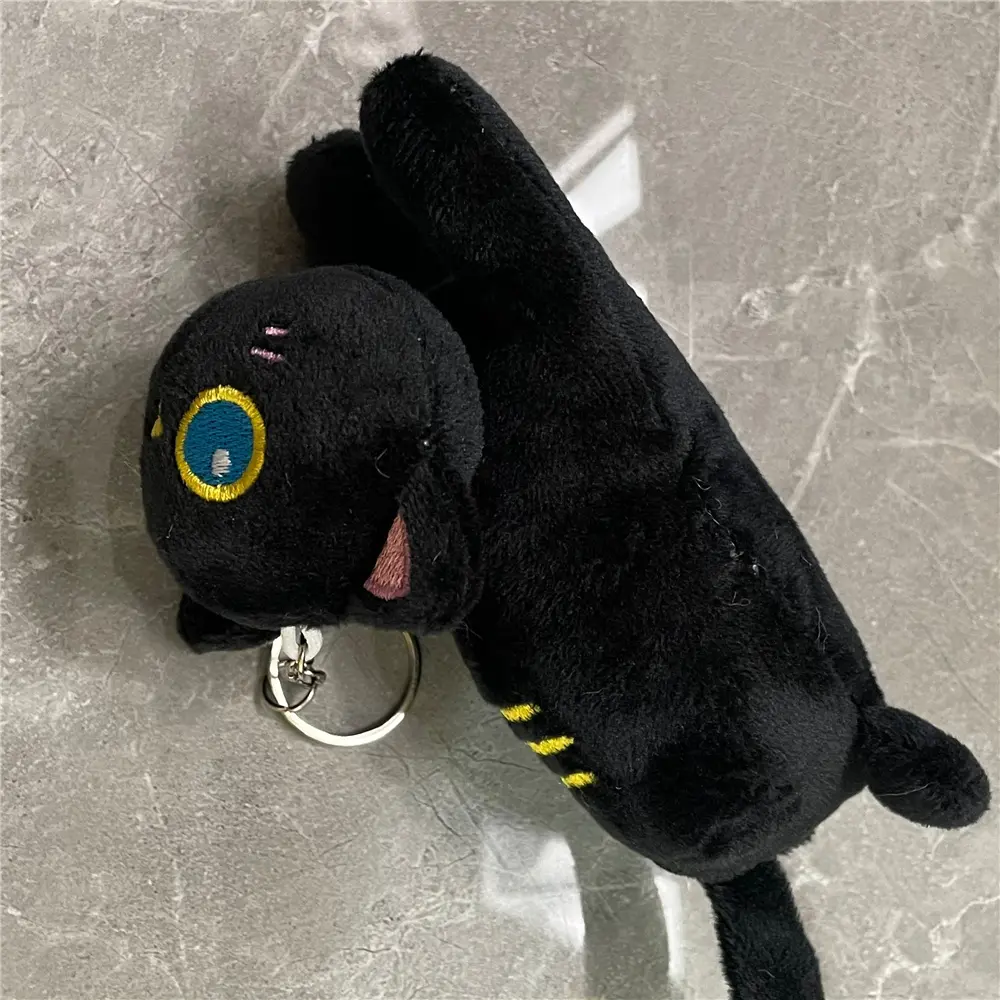 13CM NEW Black Cat Stuffed Key Chain Animal Plush TOY