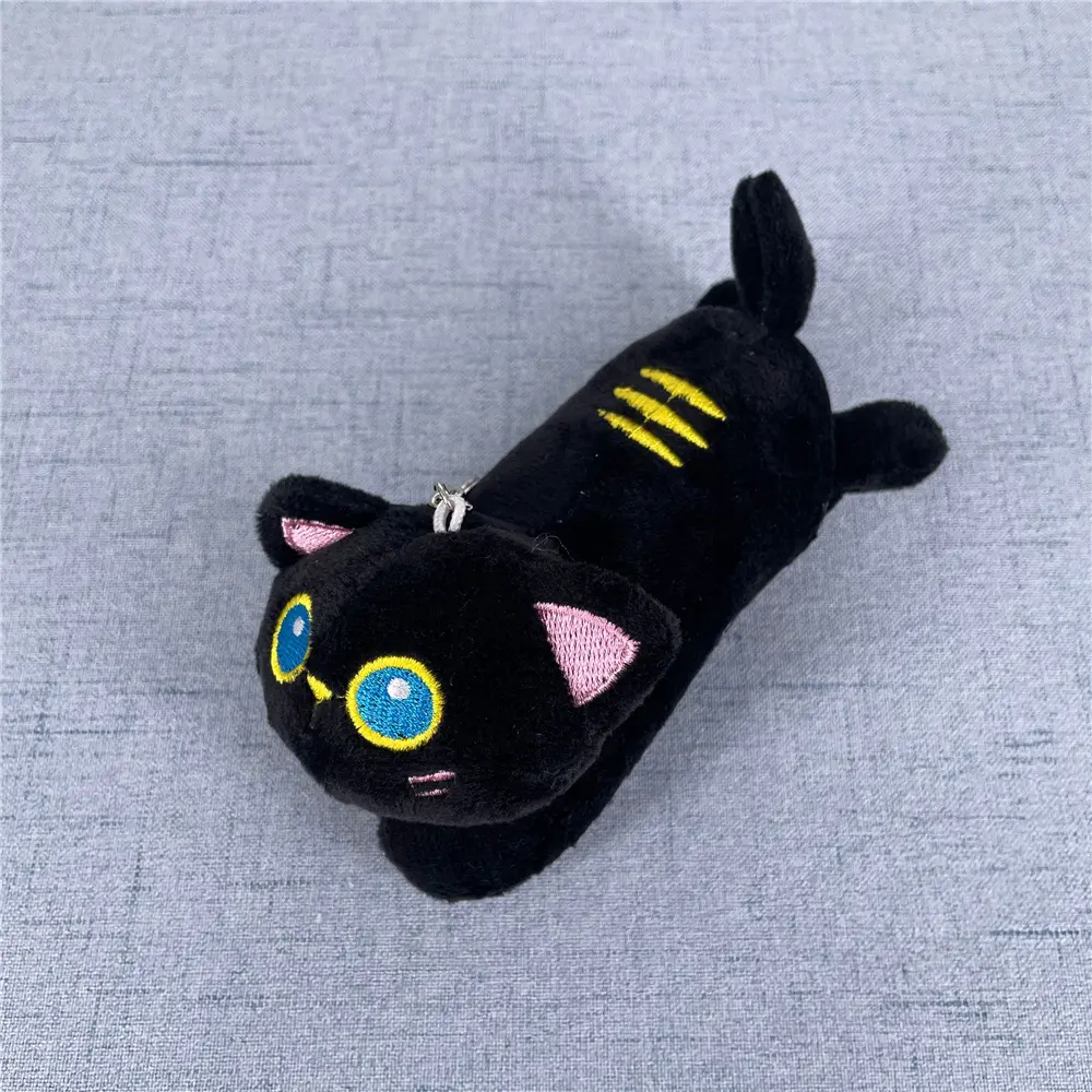 13CM NEW Black Cat Stuffed Key Chain Animal Plush TOY