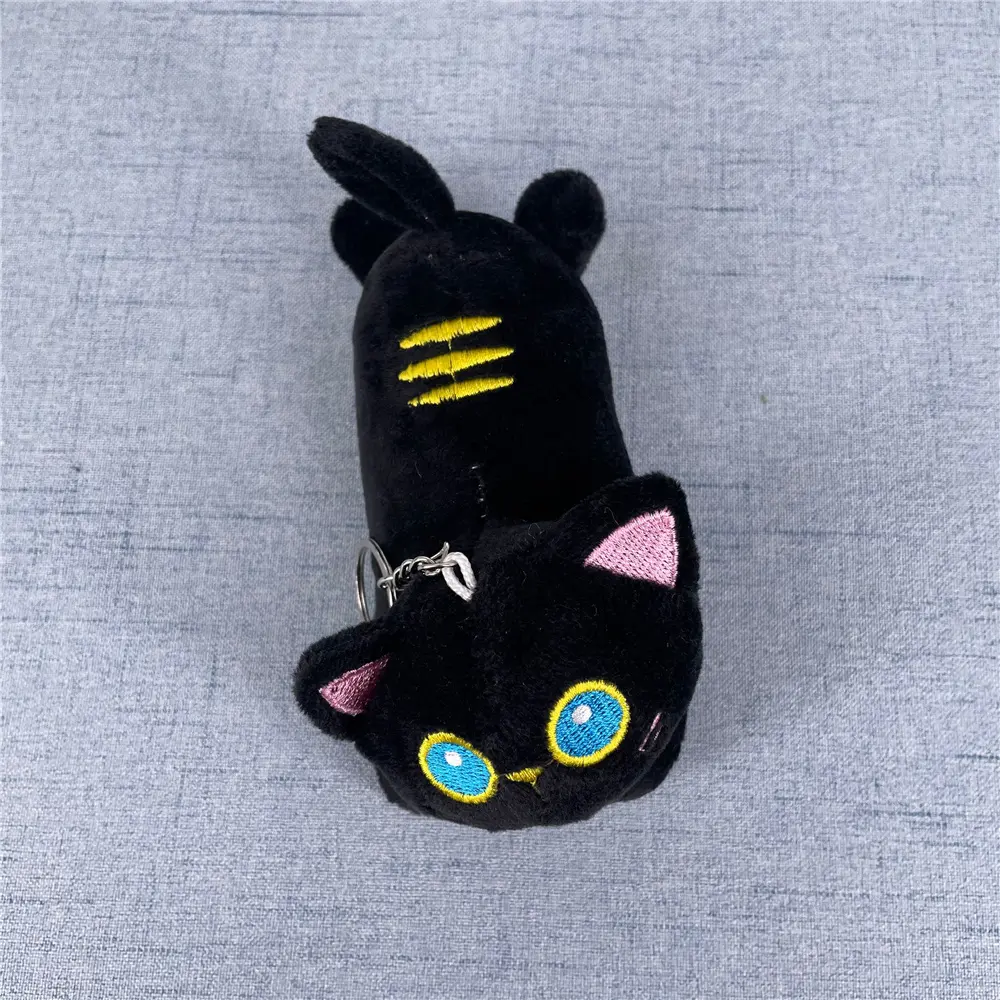 13CM NEW Black Cat Stuffed Key Chain Animal Plush TOY