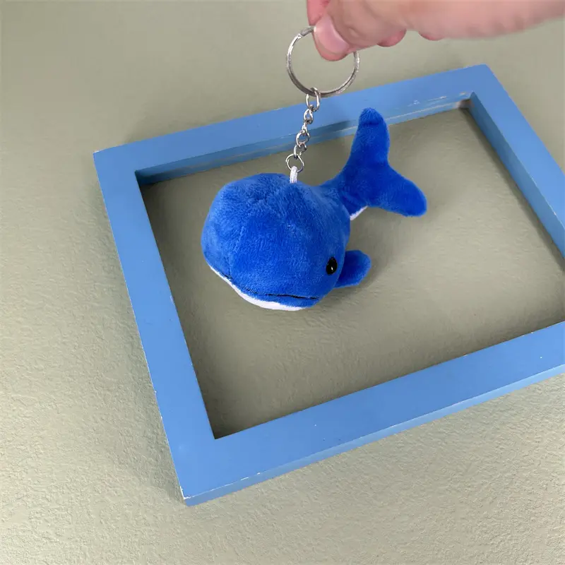 New 2Colors, 11CM Ocean Whale Plush Key Ring Doll , Stuffed Plush Toy , Backpack Decorate Plush Charm