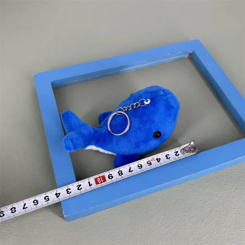 New 2Colors, 11CM Ocean Whale Plush Key Ring Doll , Stuffed Plush Toy , Backpack Decorate Plush Charm