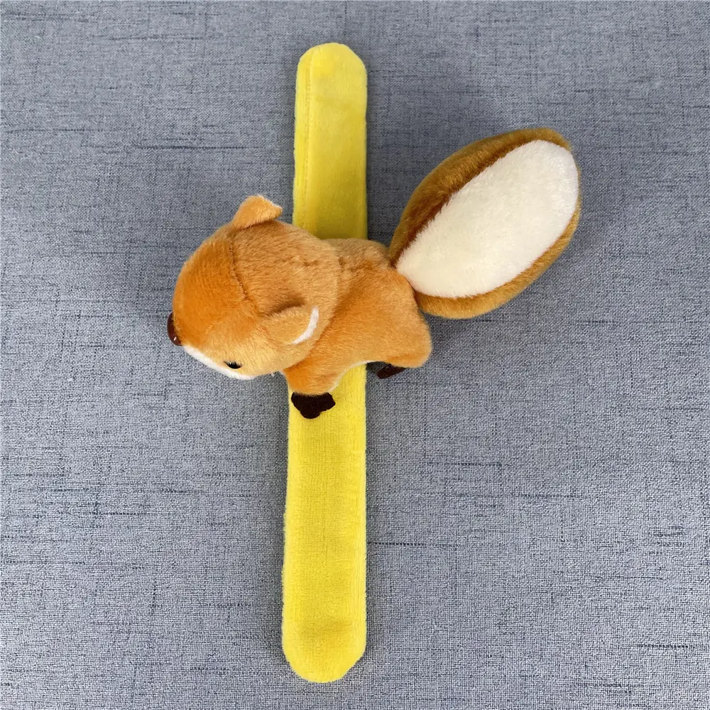 9*5CM Approx. Fluffy Squirrel Plush Stuffed Toy , Wrist Band Bracelet Gift Plush DOLL