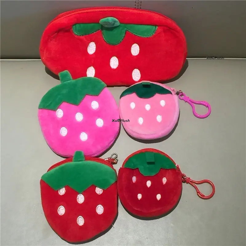 Multi-shapes, Fruit Strawberry Plush Coin Purse , Coin Bag Soft Purse Wallet For Gift Toy Plush Purse