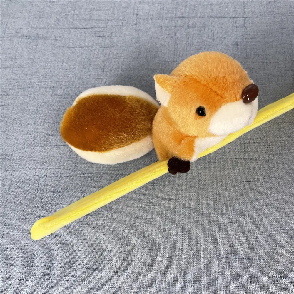 9*5CM Approx. Fluffy Squirrel Plush Stuffed Toy , Wrist Band Bracelet Gift Plush DOLL