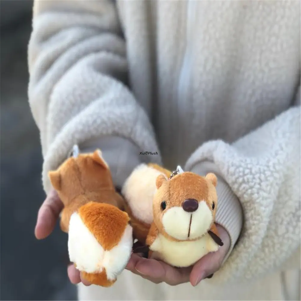 8CM Approx. Squirrel Stuffed Toy , Key Chain - Plush Animal DOLL Accessories