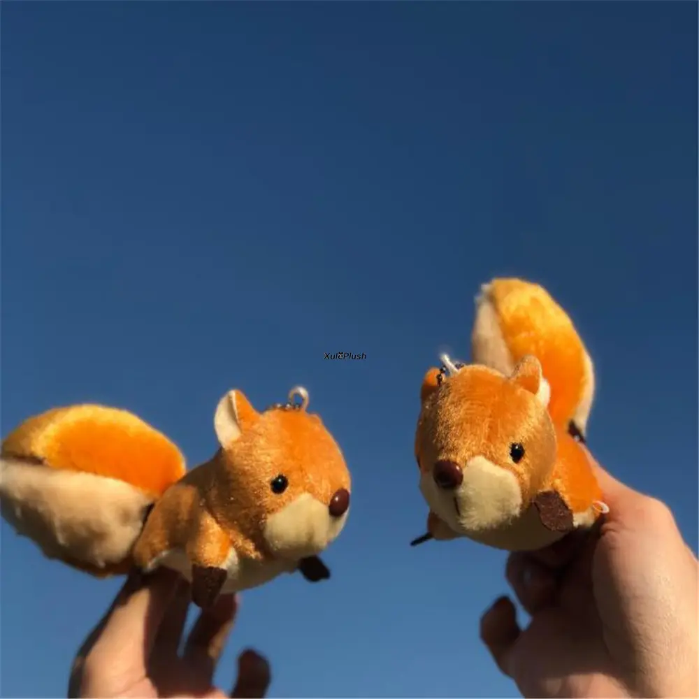 8CM Approx. Squirrel Stuffed Toy , Key Chain - Plush Animal DOLL Accessories