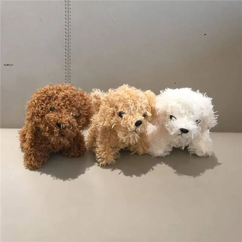 3Colors, 12CM Approx. Lovely Fluffy Dog Plush Toy , Gift Cotton Stuffed Key Ring Doll