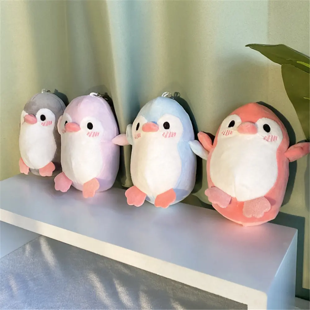4Colors - 10CM Penguin Animal Key Chain Plush Toy , Stuffed Key Ring Plush Doll