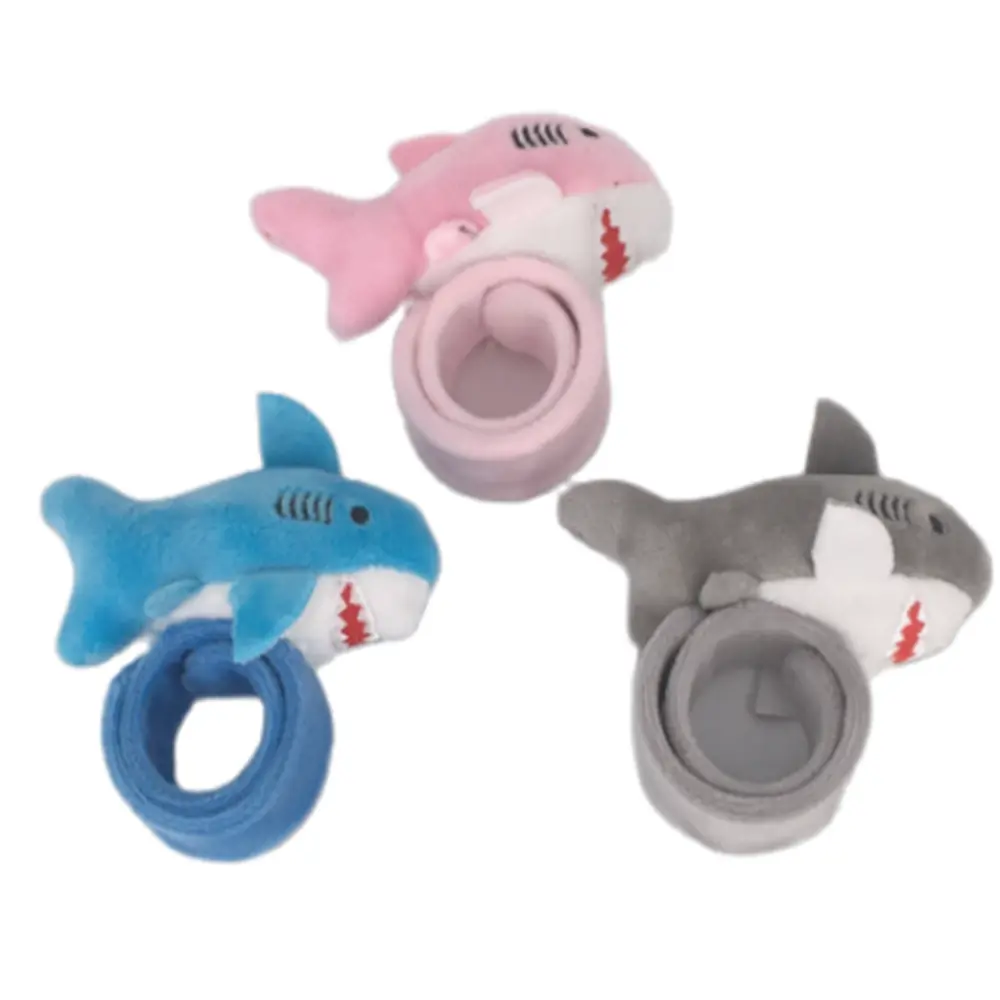 3Colors, Small 7CM Approx. Stuffed Shark Plush Toy Doll , Belt Animal Wrist Slap Band Bracelet Gift