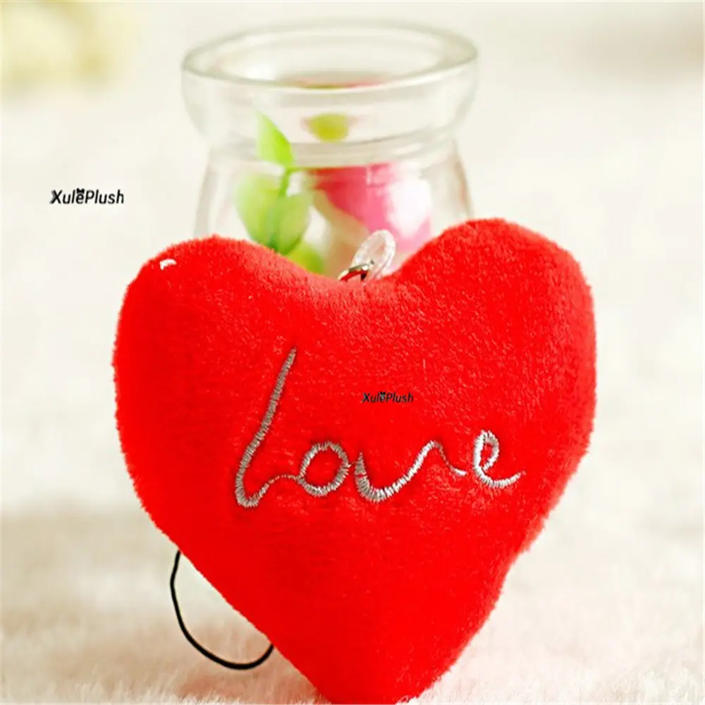 6PCS Love Heart Shape Plush Toy , NEW 5CM Little Stuffed Plush Toy Doll