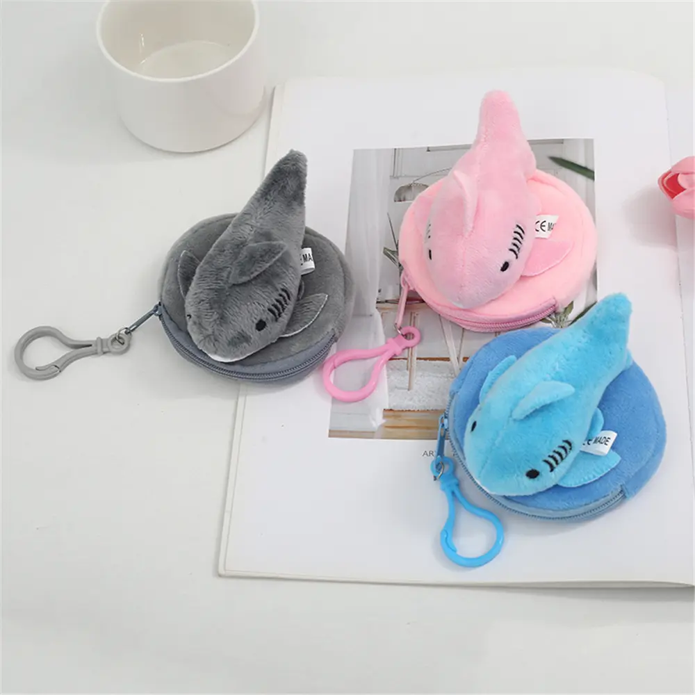 8CM Shark Plush Toy Bag , Plush Coin Purse