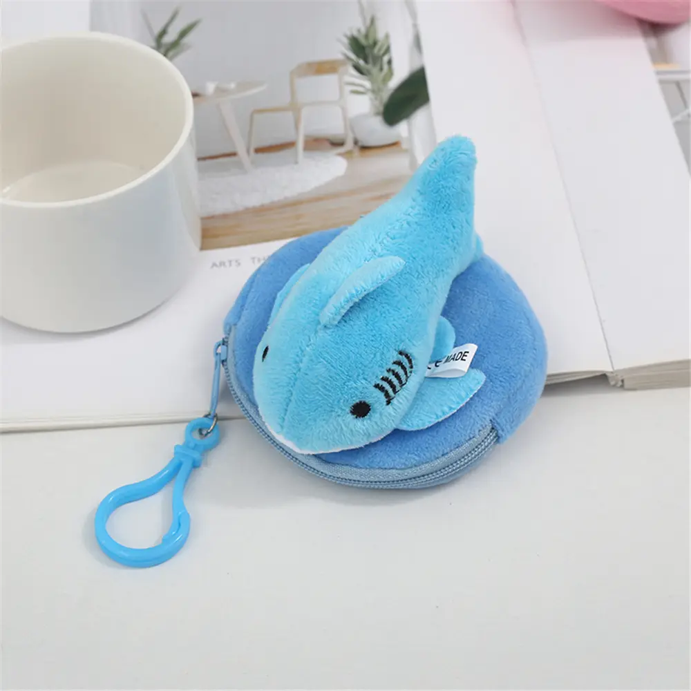 8CM Shark Plush Toy Bag , Plush Coin Purse