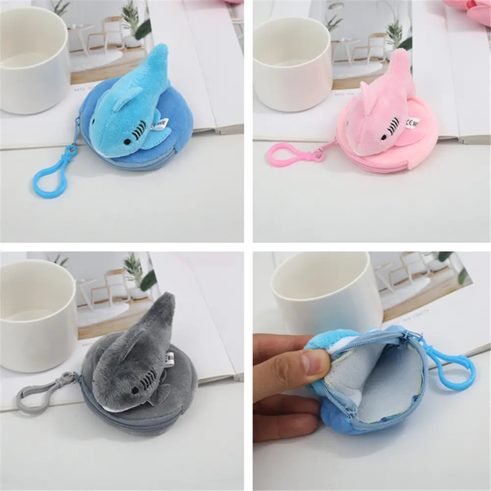 8CM Shark Plush Toy Bag , Plush Coin Purse