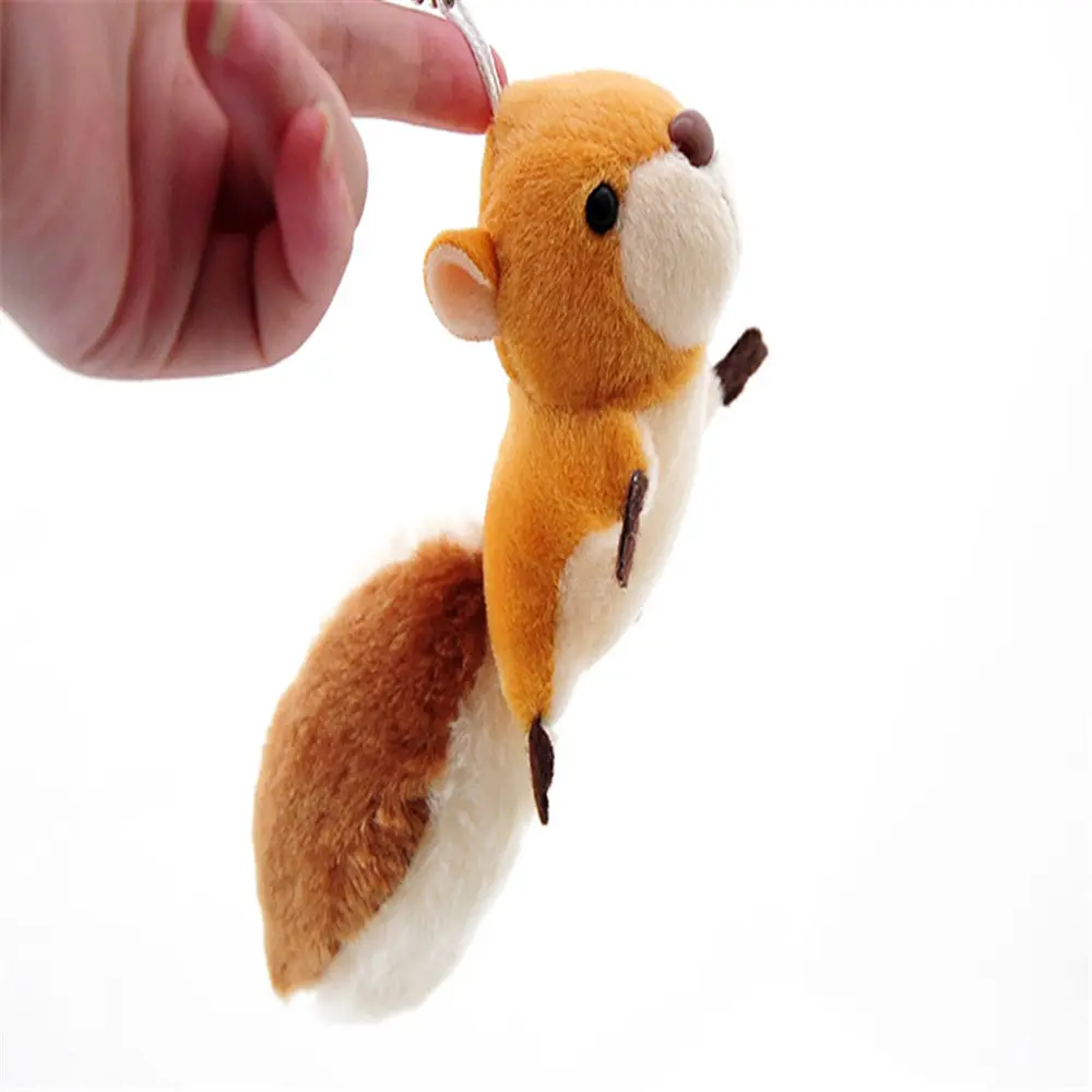 50PCS , 9CM Fluffy Squirrel Toy , Key Chain Gift , Stuffed Plush Animal Doll