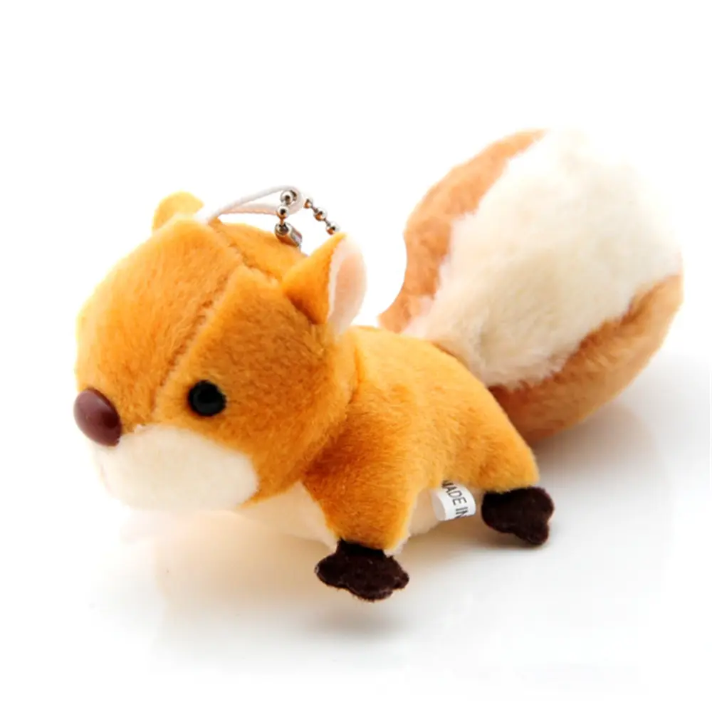 50PCS , 9CM Fluffy Squirrel Toy , Key Chain Gift , Stuffed Plush Animal Doll