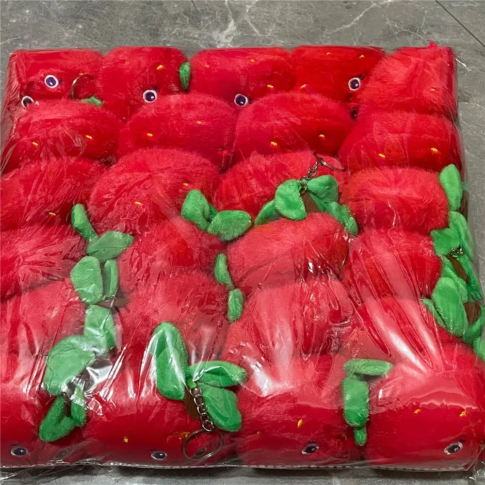 5Designs, 10CM-13CM , Fruit TOYS , 20PCS Stuffed Fruit Key Chain Plush Gift Toy
