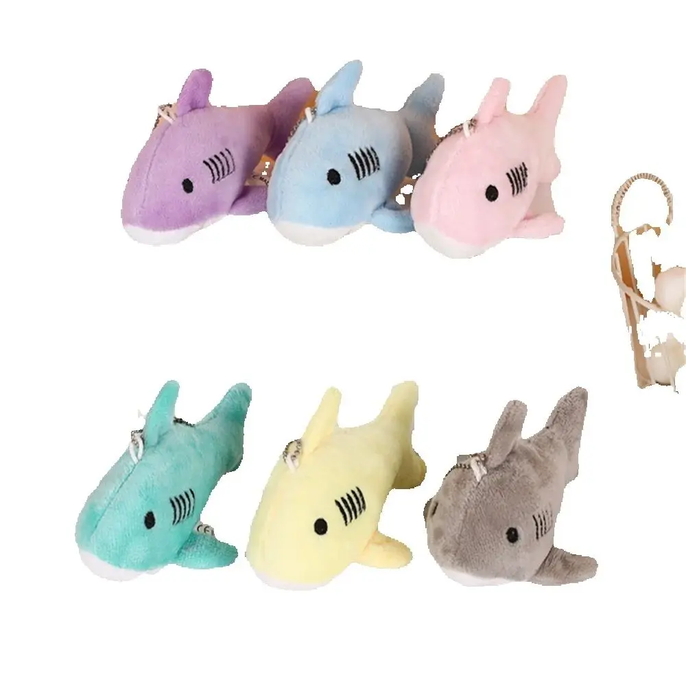 Cute 50PCS Mix 6Colors , 11CM Key Chain Plush Doll , Cute Plush Shark Toy