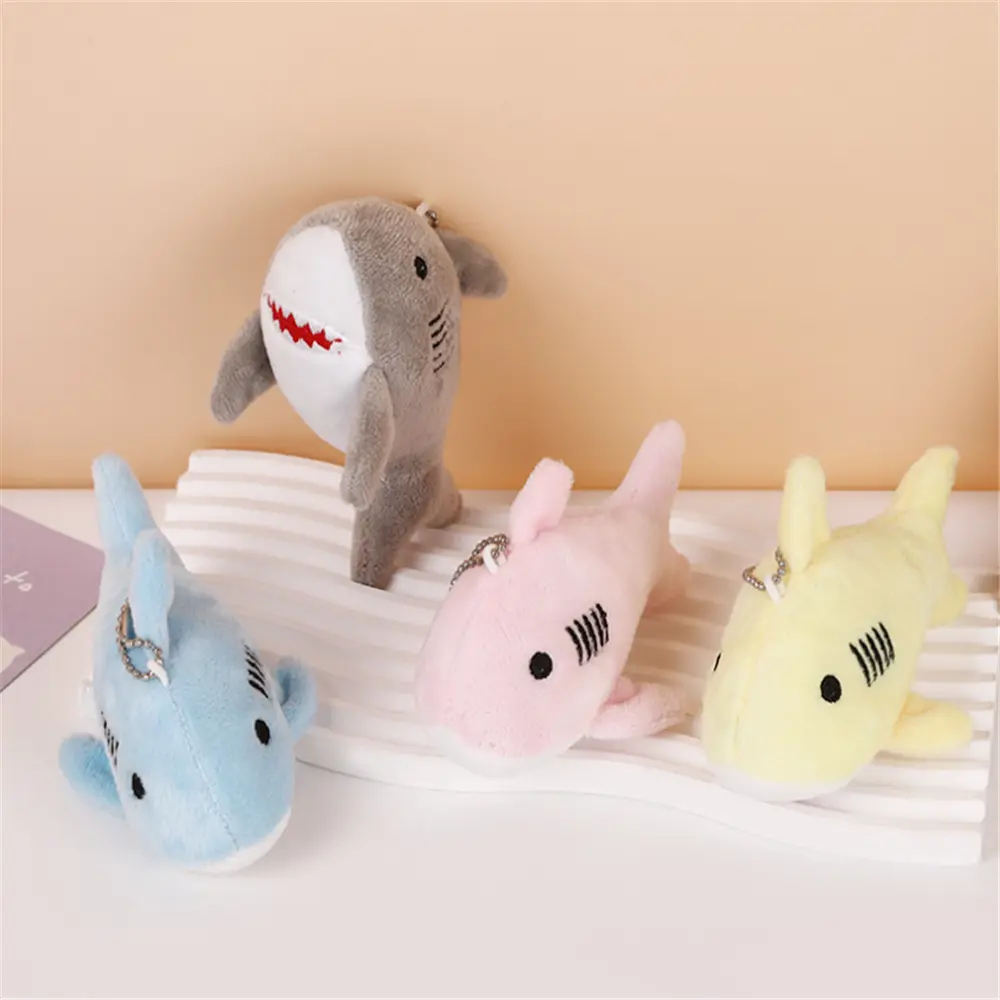 Cute 50PCS Mix 6Colors , 11CM Key Chain Plush Doll , Cute Plush Shark Toy