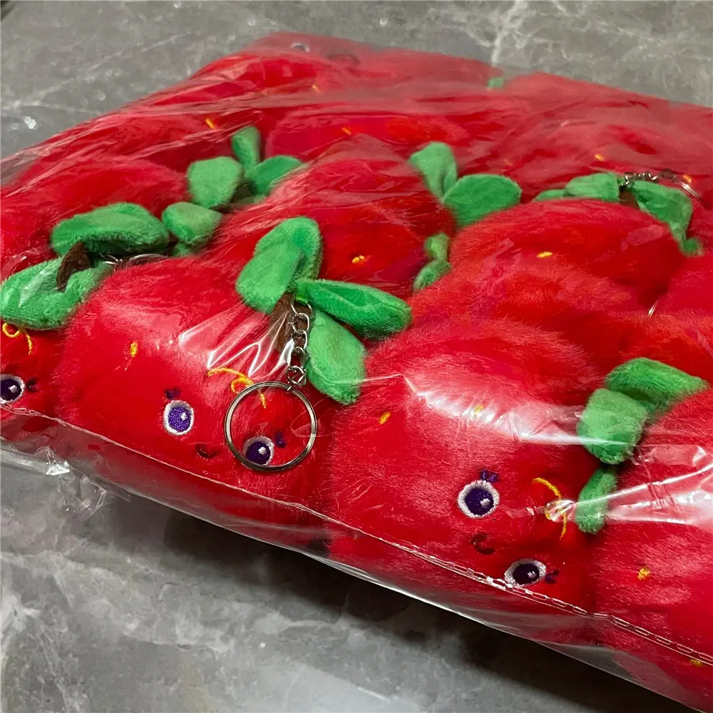 5Designs, 10CM-13CM , Fruit TOYS , 20PCS Stuffed Fruit Key Chain Plush Gift Toy