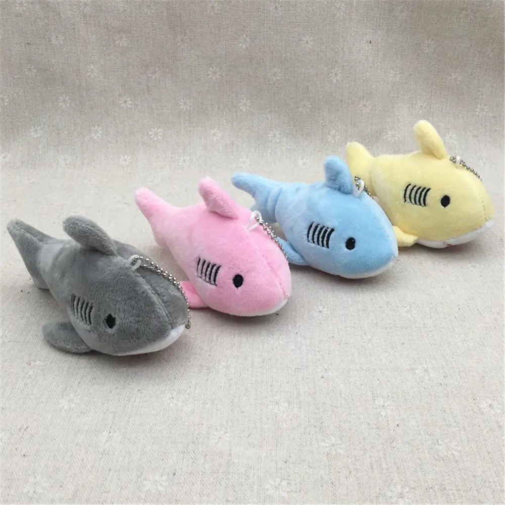 Cute 50PCS Mix 6Colors , 11CM Key Chain Plush Doll , Cute Plush Shark Toy