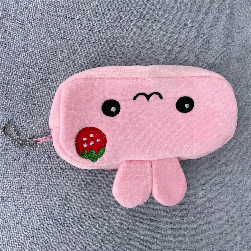 36PCS , 22CM Pink Strawberry Rabbit Plush Coin Pencil Bag Purse , Plush Coin Pouch