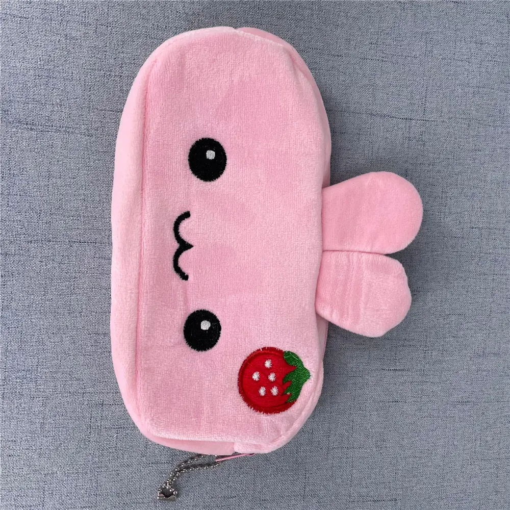 36PCS , 22CM Pink Strawberry Rabbit Plush Coin Pencil Bag Purse , Plush Coin Pouch