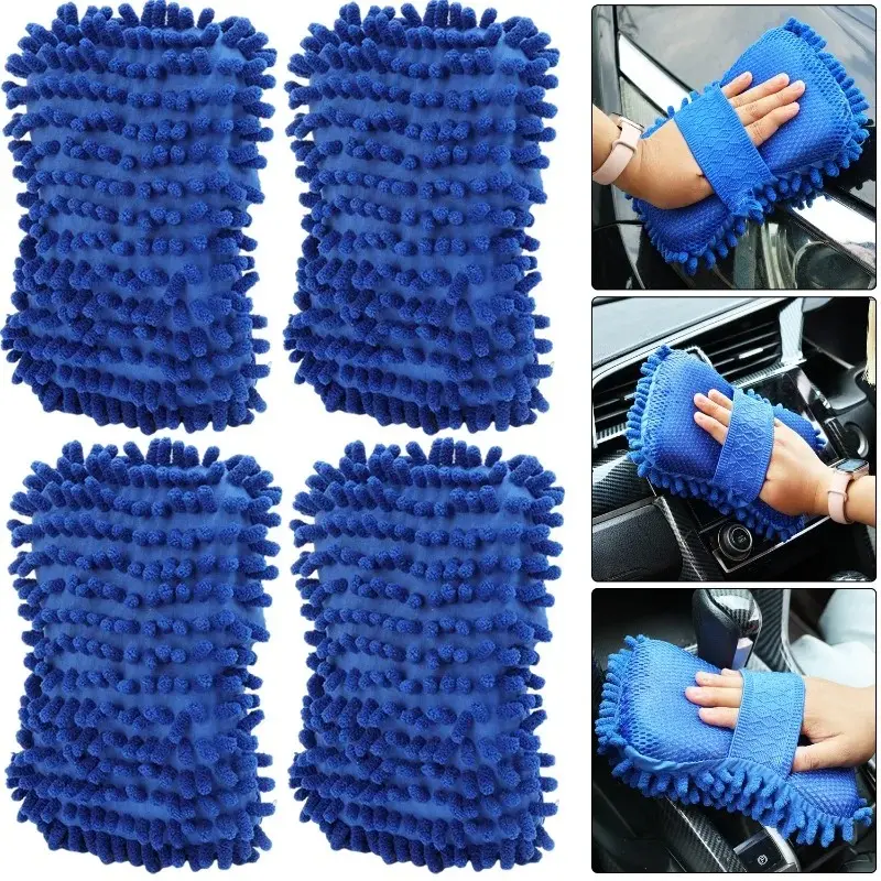 Blue Cleaning Sponge Car Wash Care Washing Brush Pad Cleaning Tool Microfiber Polishing Dusting Scratch-free Washing Cars Floors