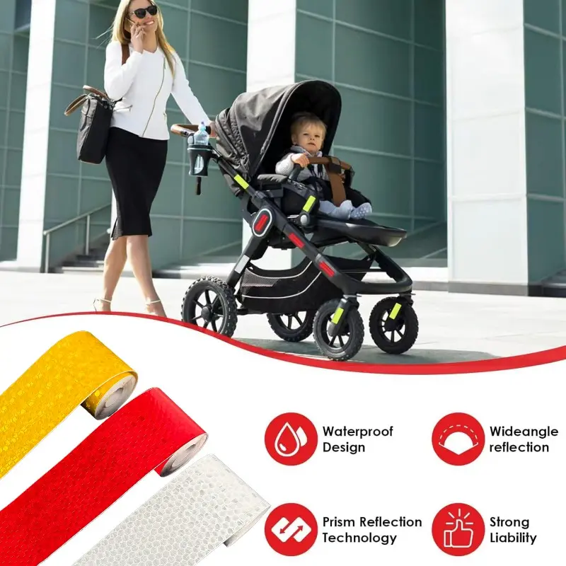 3Meter Car Reflective Tape Auto Safety Warning Sticker Reflector Protective Strips Auto Film for Trucks Auto Motorcycle