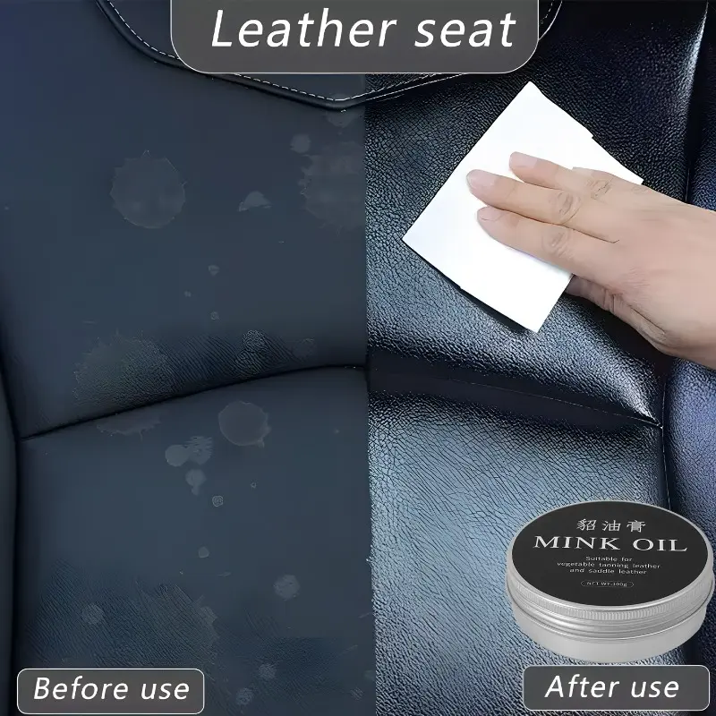 Car Leather Cleaning Cream Seat Maintenance Care Oil Leather Restoration Mink Oil Cream Leather Sofa Car Interior Polishing