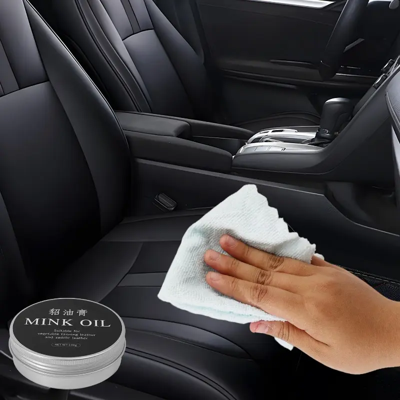 Car Leather Cleaning Cream Seat Maintenance Care Oil Leather Restoration Mink Oil Cream Leather Sofa Car Interior Polishing