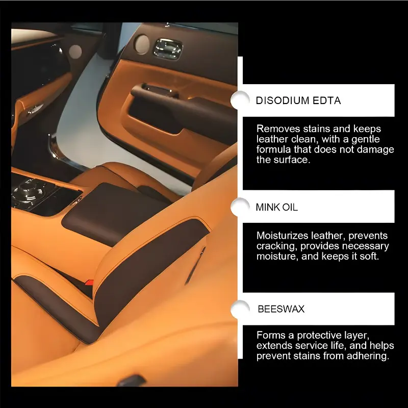 Car Leather Cleaning Cream Seat Maintenance Care Oil Leather Restoration Mink Oil Cream Leather Sofa Car Interior Polishing