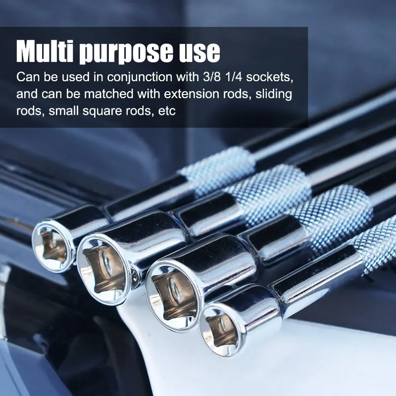1/4" 3/8" Socket Ratchet Wrench Extension Bar 250mm Long Bar Steering Sleeve Connecting Rod Accessories