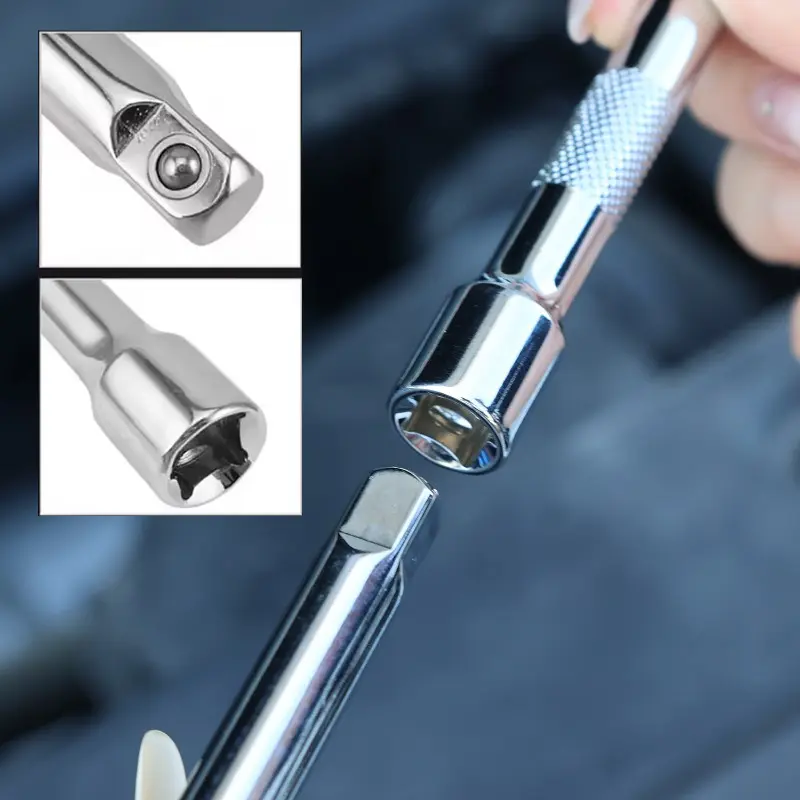 1/4" 3/8" Socket Ratchet Wrench Extension Bar 250mm Long Bar Steering Sleeve Connecting Rod Accessories