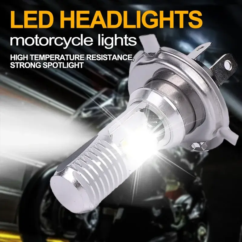 Motorcycle H4 3030 12SMD LED Headlight High Brightness Spotlight Bulbs 6000K White CANbus Bright Aluminum Alloy Light