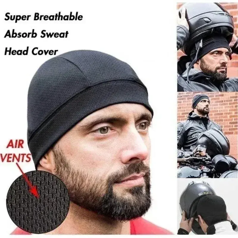 Motorcycle Riding Helmet Lining Hat Cooling Breathable Sweat Wicking Cycling Running Cap Helmet Liner Under Helmets Sports Hat