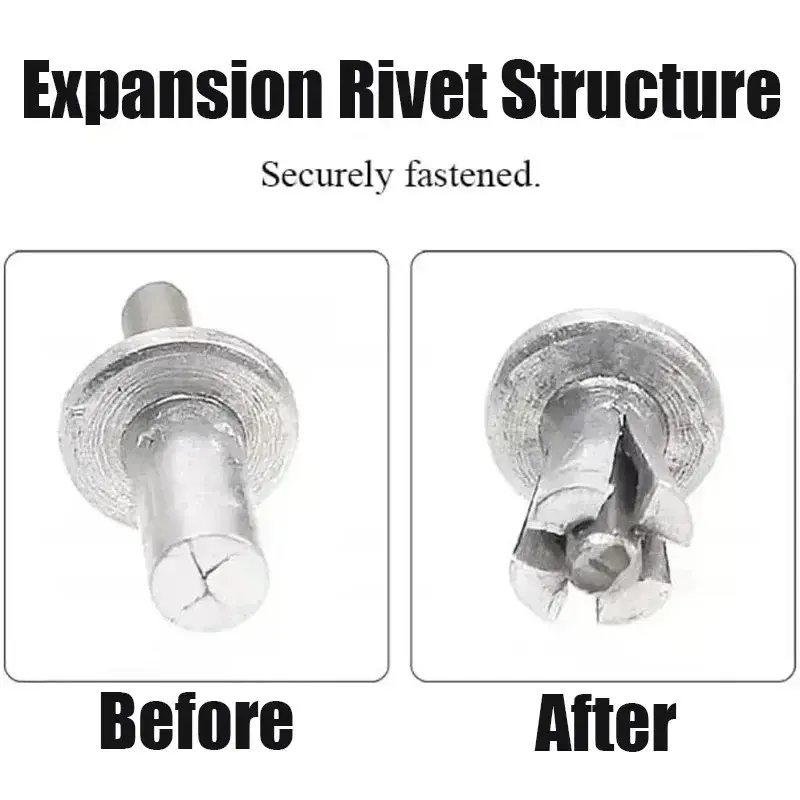 Aluminum Alloy Expansion Rivets Hammer Drive Expansion Nails Head Piercing Rivet Stainless Steel Rod Screws Board Wall Fasteners