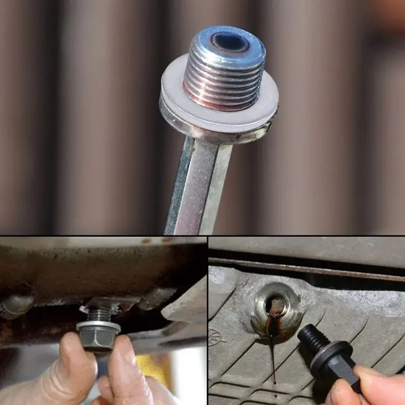 14mm Aluminum Oil Drain Plug Crush Washer Set Non-Slip for Lasting Sealing Car Exterior Accessories for Oil Change Compatible