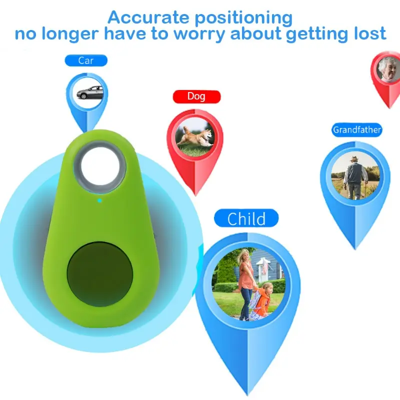 Mini Fashion Smart Dog Pets Bluetooth 4.0 GPS Tracker Anti-lost Alarm Tag Wireless Child Bag Wallet Key Finder Locator