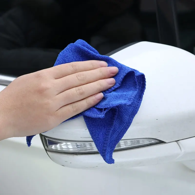 Soft Car Wash Microfiber Towels Drying Cloth Hemming Wash Towel Water Suction Polishing Duster Car Cleaning Tools Blue Rags